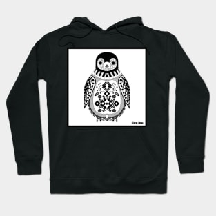 white penguin in snow pattern ecopop Hoodie